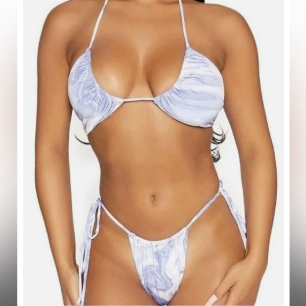 NWT Naked Wardrobe Blue Smoke Bakini